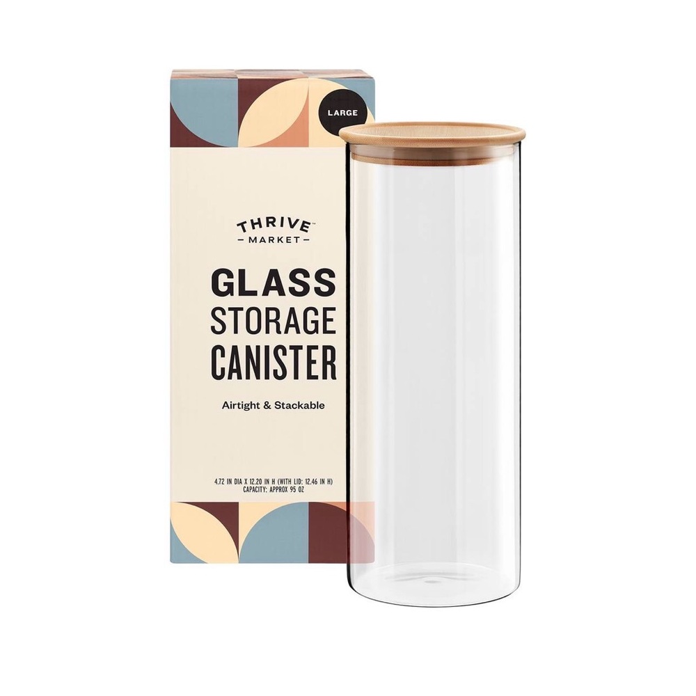 Glass Storage Canister with Wood Lid - Clear and Natural